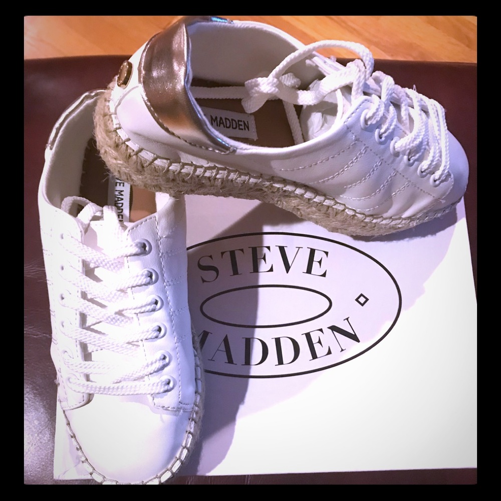 NWT Steve Madden Espadrille Sneakers SZ 7.5 White